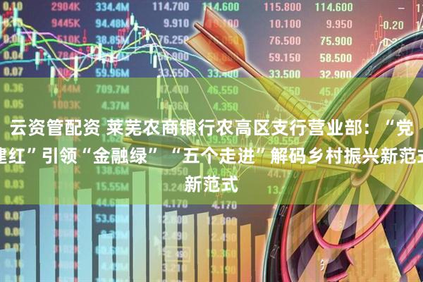 云资管配资 莱芜农商银行农高区支行营业部：“党建红”引领“金融绿” “五个走进”解码乡村振兴新范式
