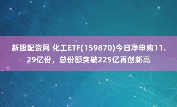新股配资网 化工ETF(159870)今日净申购11.29亿份，总份额突破225亿再创新高